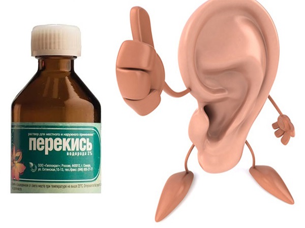 Перекись водорода используют для промывания уха