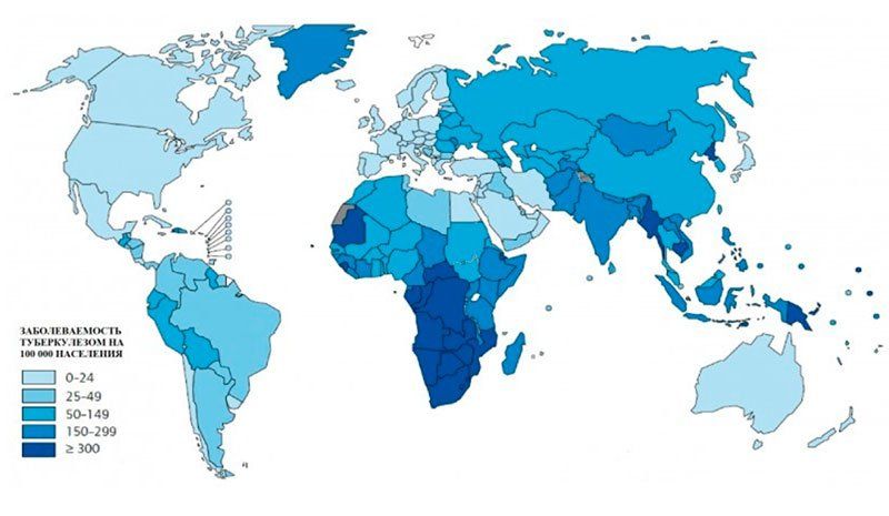 Карта заболеваемости туберкулезом