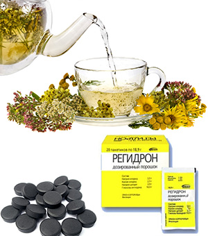 Травяной чай, активированный уголь и Регидрон для очищения от токсинов дома